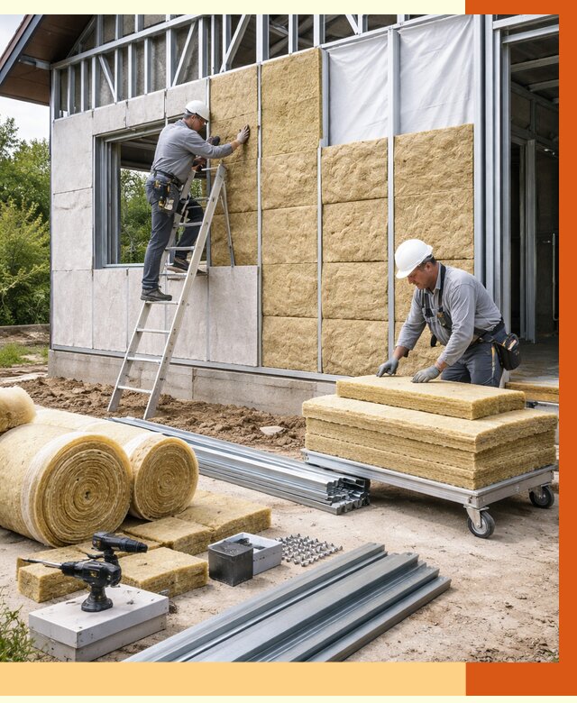 Утепление дома из ЛСТК в Осинниках от 5331 руб./м² — профессионально | ТепломастерСнн