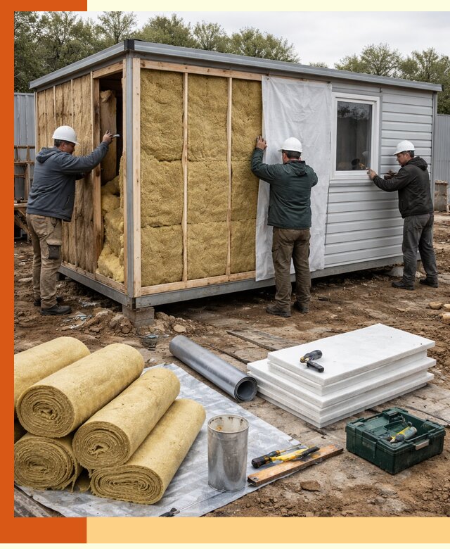 Утепление строительной бытовки под ключ в Осинниках для любых условий
