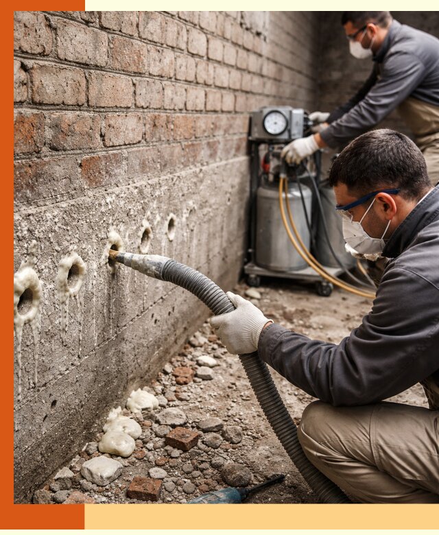 Заполнение колодцевой кладки ППУ в Осинниках быстро и герметично