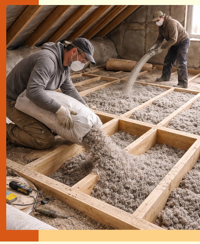 Заполнение полостей чердачного перекрытия в Осинниках качественно и надёжно